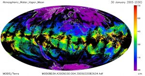 Atmospheric water vapour imaging used in meteorology