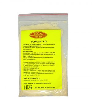 Sachet of yellow powder couplant